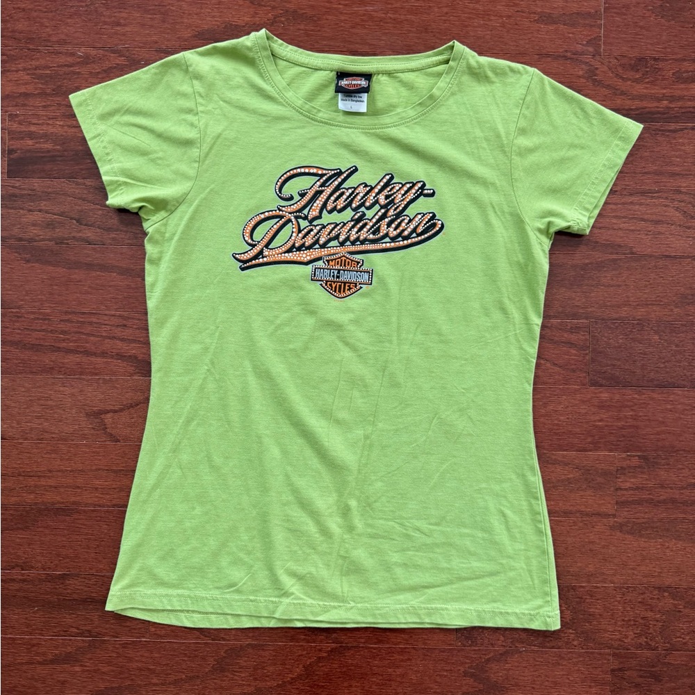 Harley-Davidson Lime Green Tee with Logo